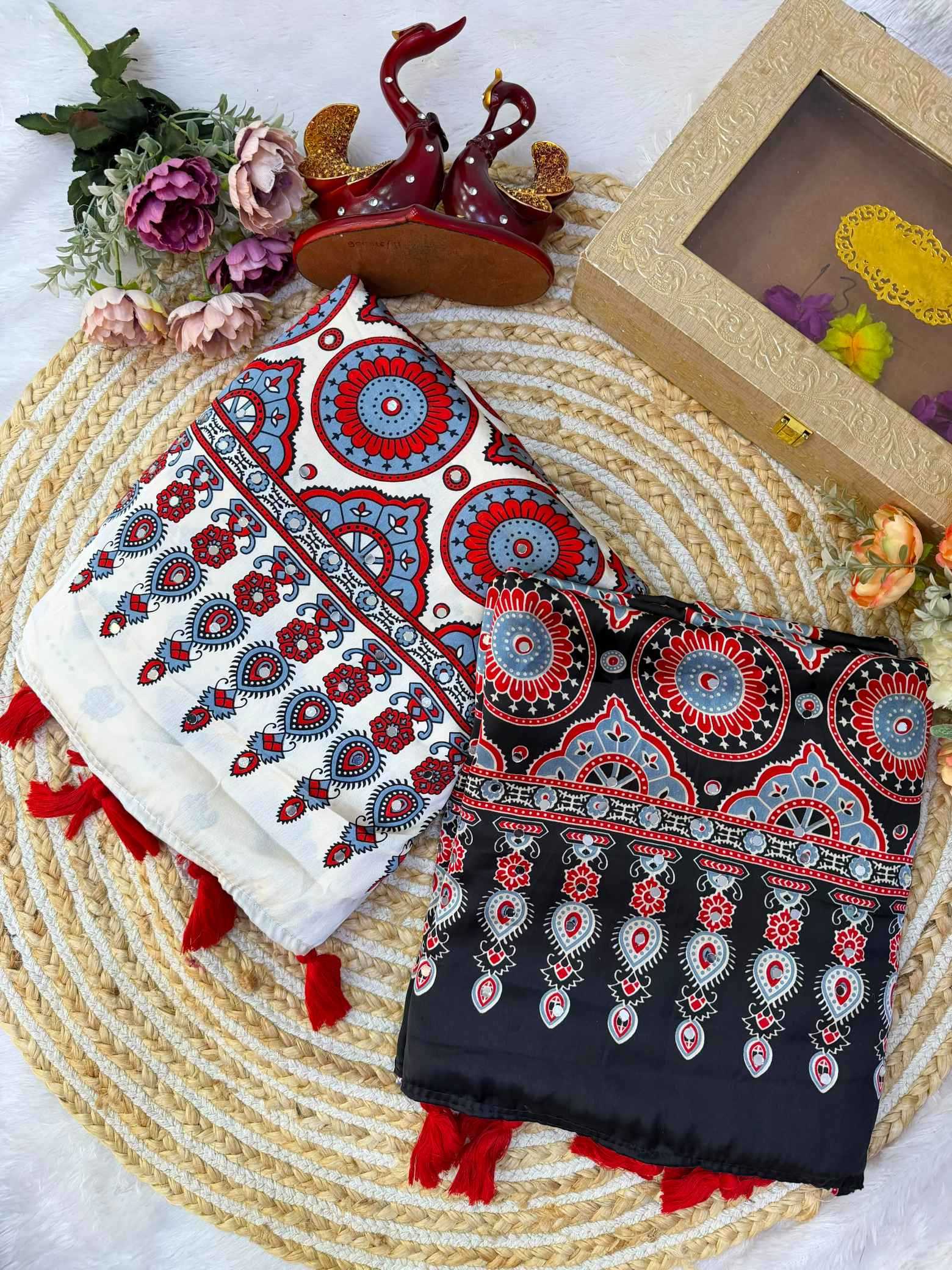 Japan Sartin Printed Saree