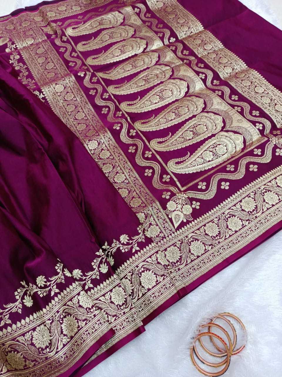 Full Banarasi Soft Silk Zari Border Saree
