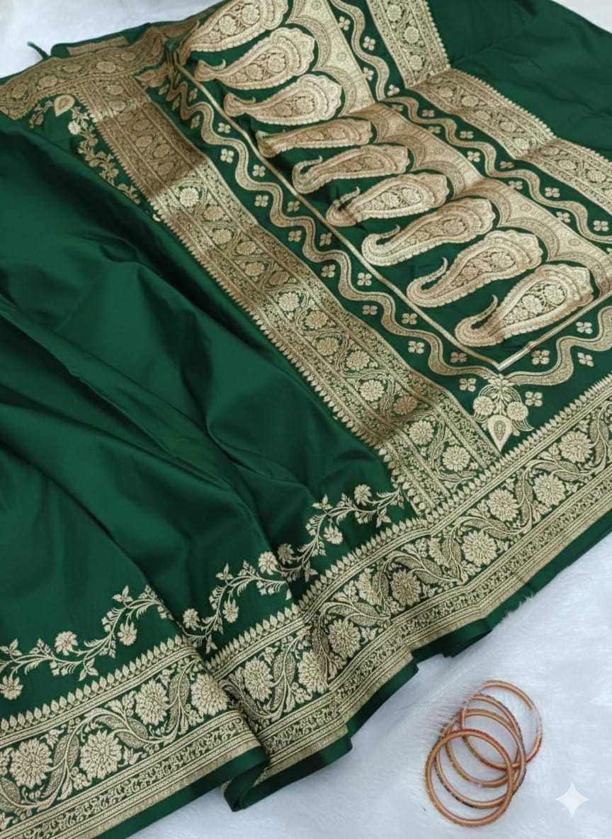 Full Banarasi Soft Silk Zari Border Saree