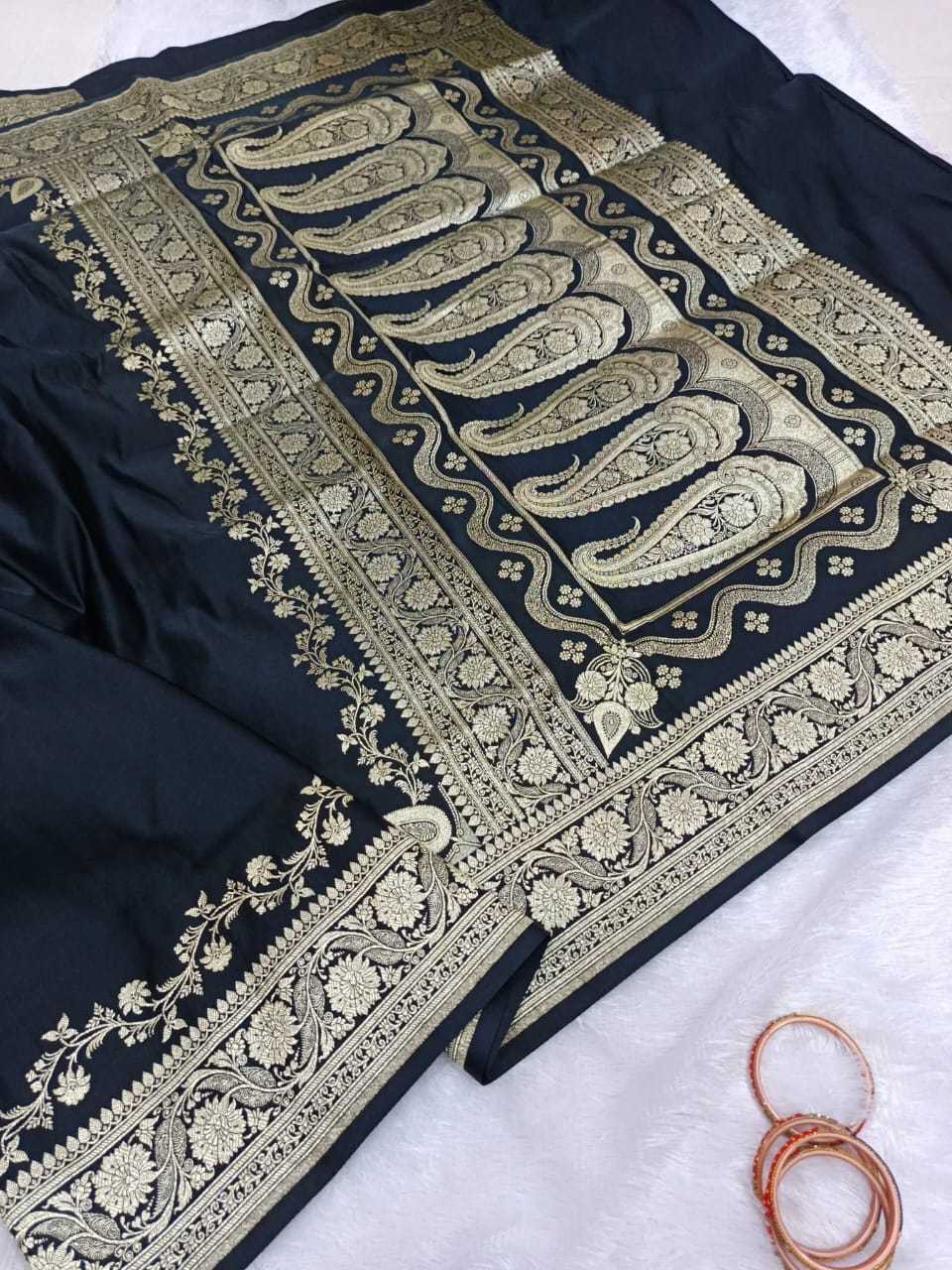 Full Banarasi Soft Silk Zari Border Saree