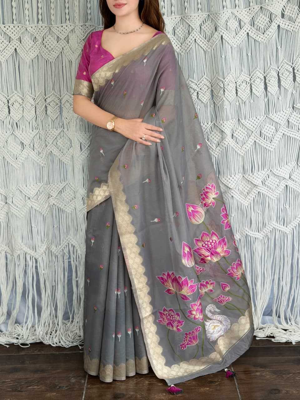 Gulab Pure Cotton Designer Saree