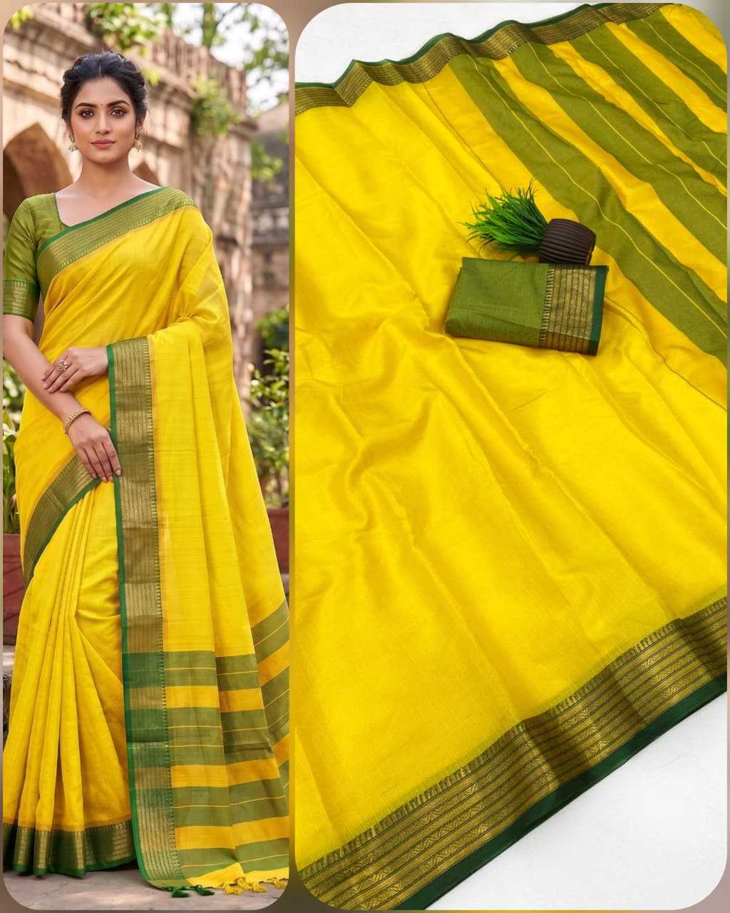 Kota Silk Designer Saree in Bottle Green