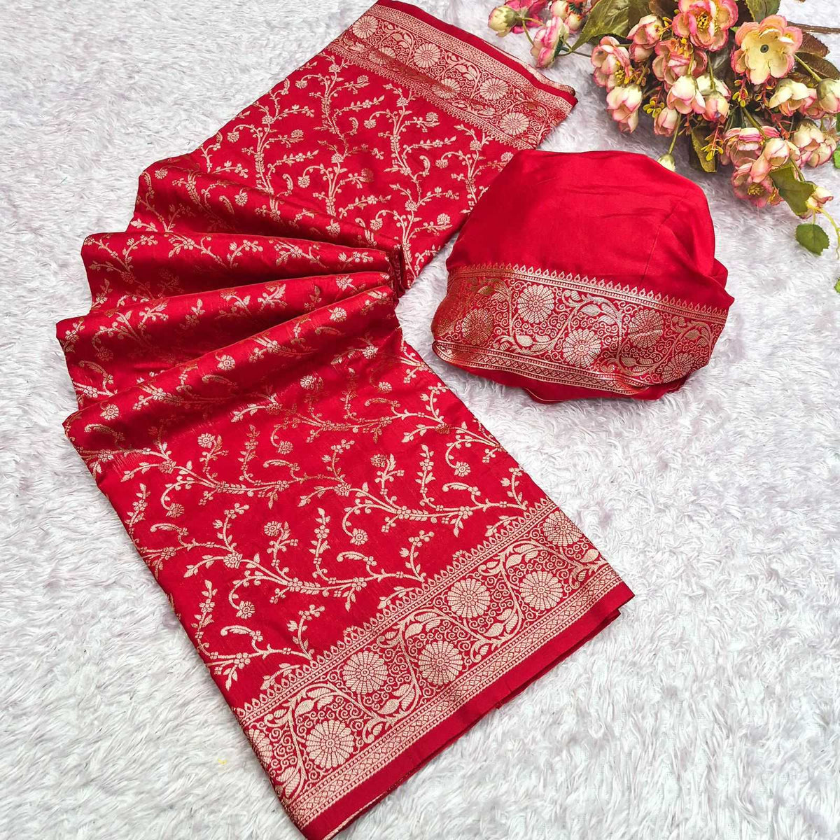 Rich Jacquard Uniform Saree