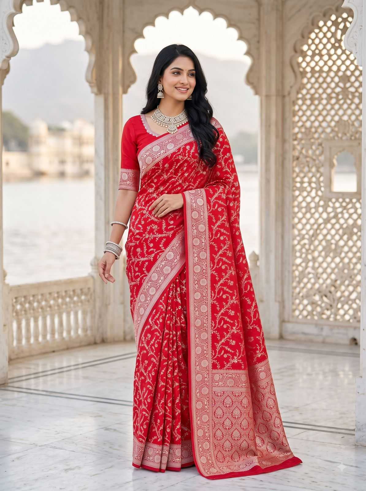 Rich Jacquard Uniform Saree
