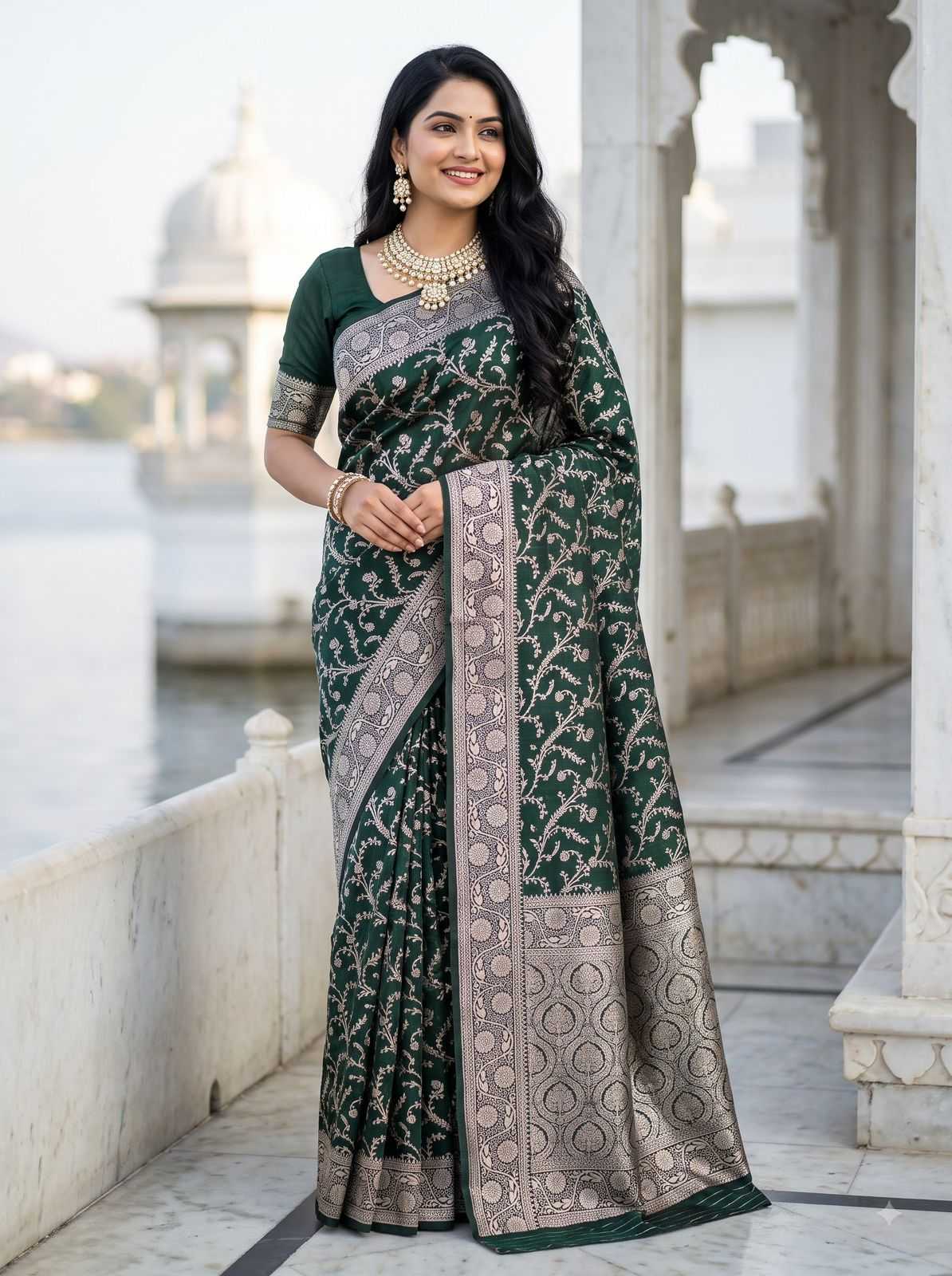 Rich Jacquard Uniform Saree