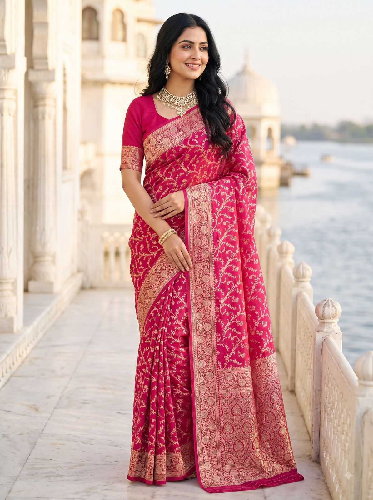 Rich Jacquard Uniform Saree