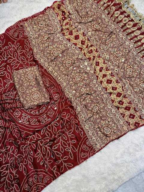 Gajji Silk Ajrakh Saree