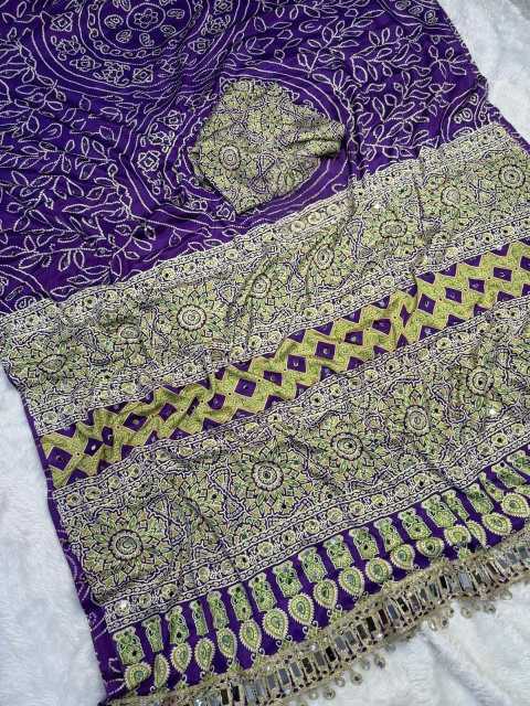 Gajji Silk Ajrakh Saree