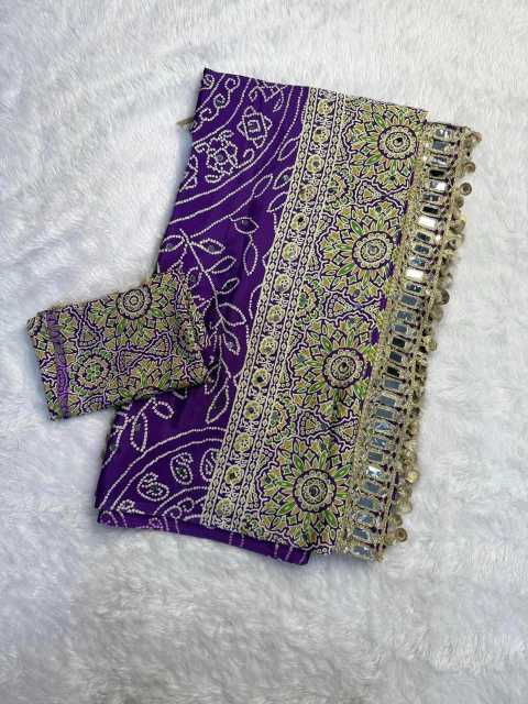 Gajji Silk Ajrakh Saree