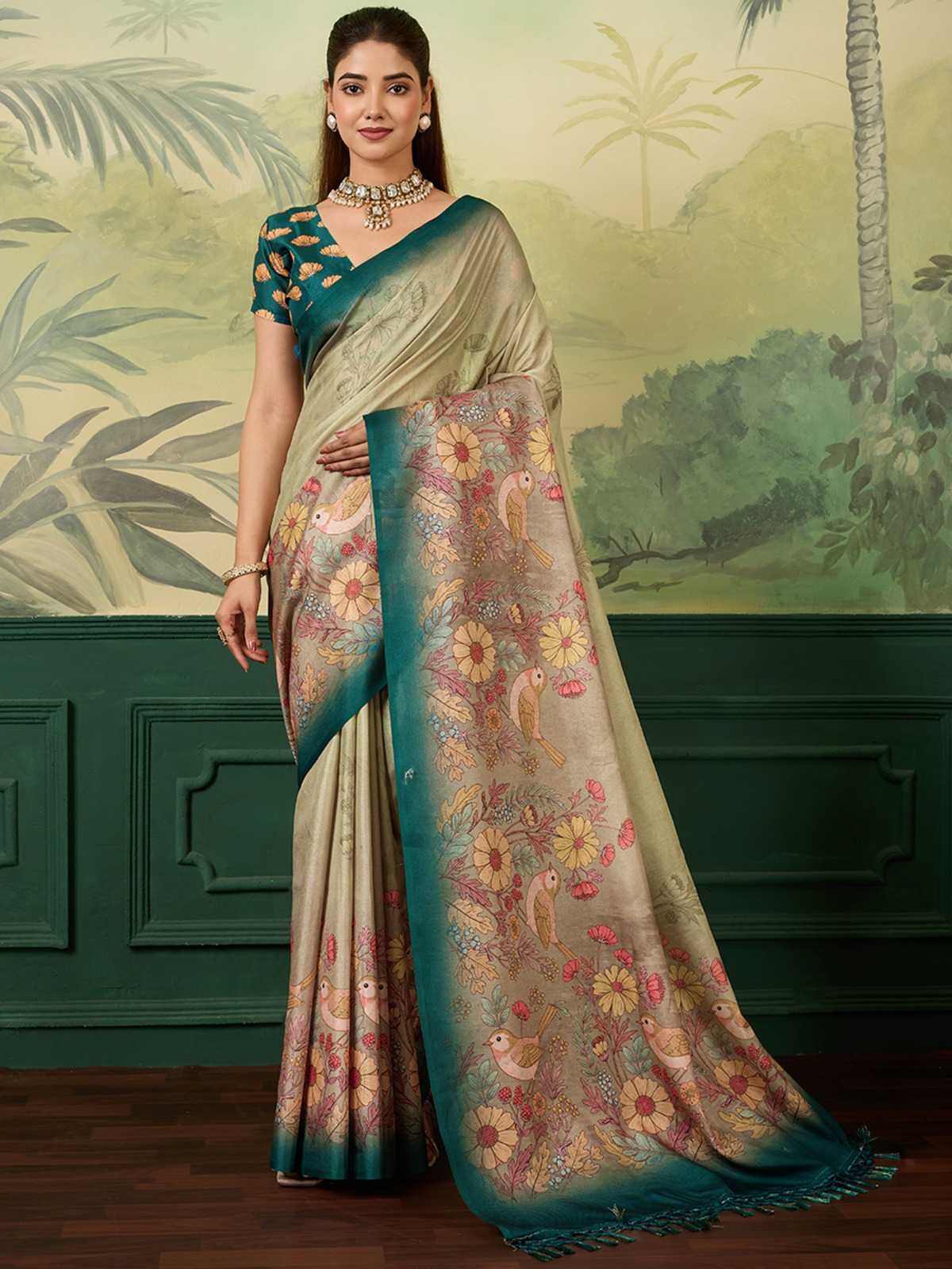 Very Tussar Silk Designer Saree