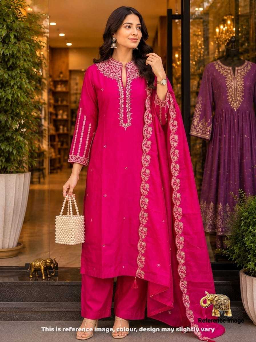 Aadhunika Heavy Roman Silk Designer Kurti