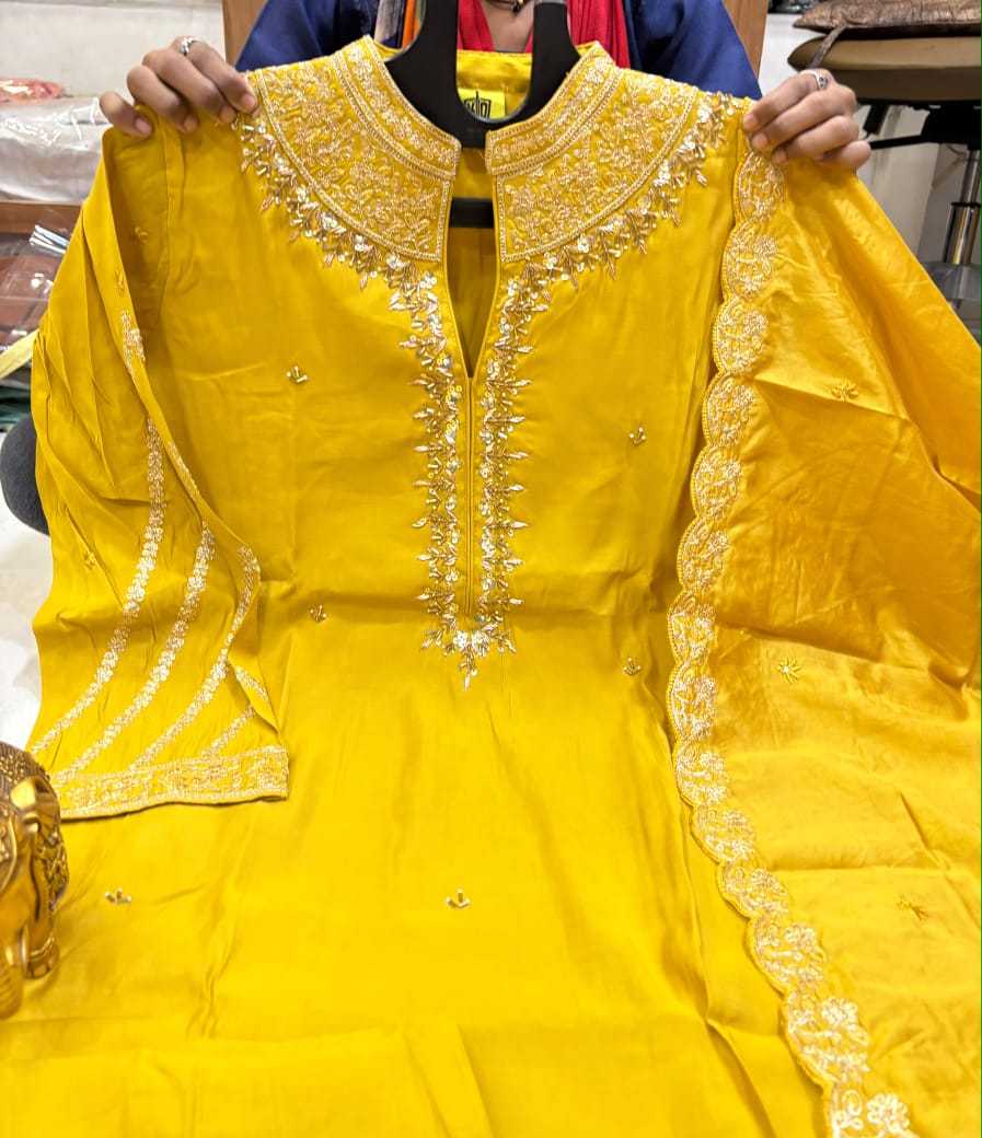 Aadhunika Heavy Roman Silk Designer Kurti