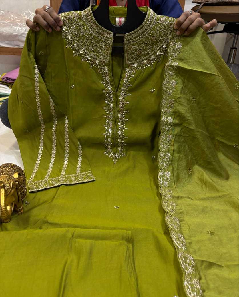 Aadhunika Heavy Roman Silk Designer Kurti