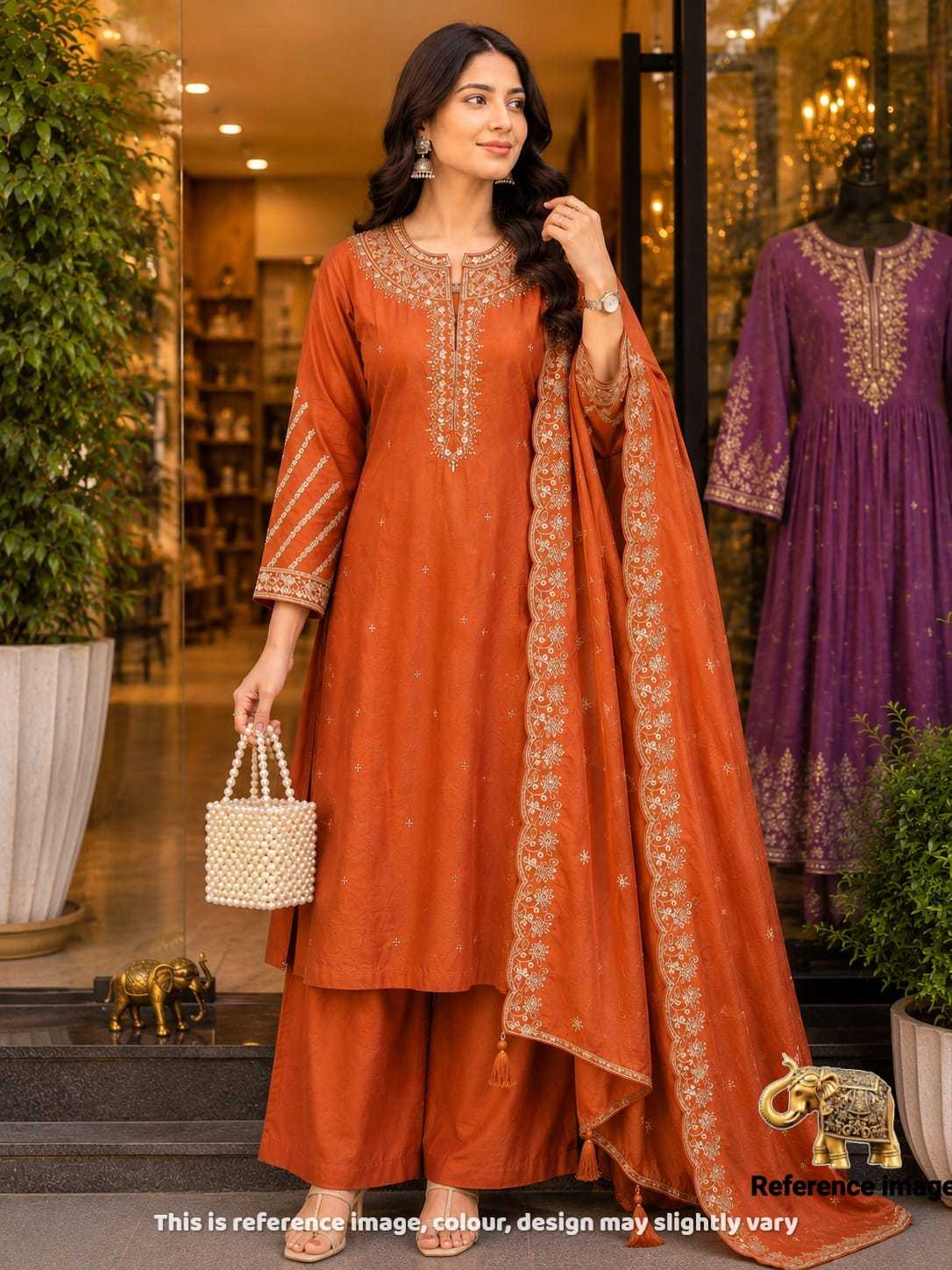 Aadhunika Heavy Roman Silk Designer Kurti