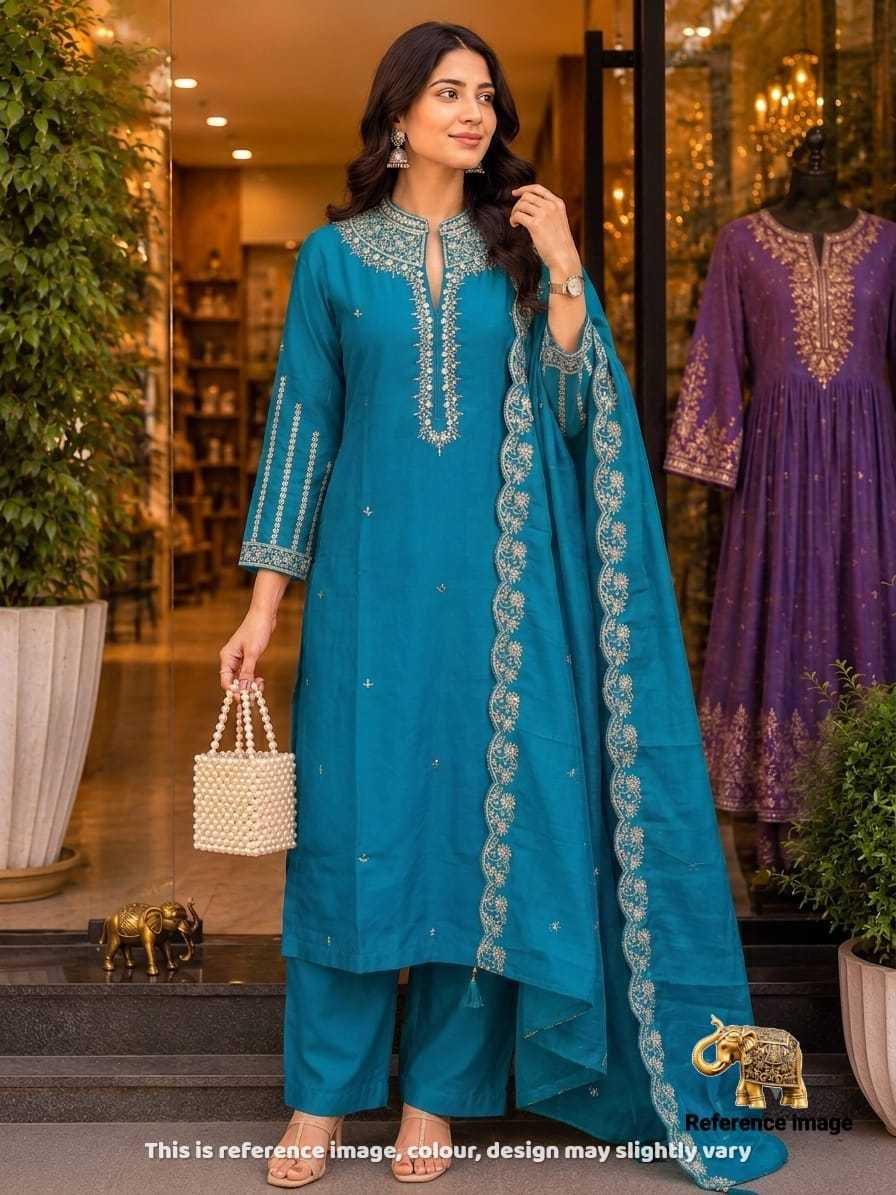 Aadhunika Heavy Roman Silk Designer Kurti