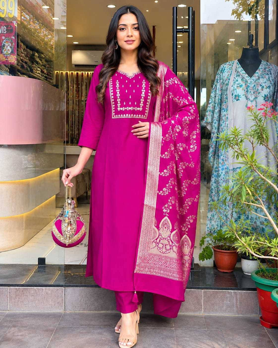 Aashraya Heavy Roman Silk Designer Kurti