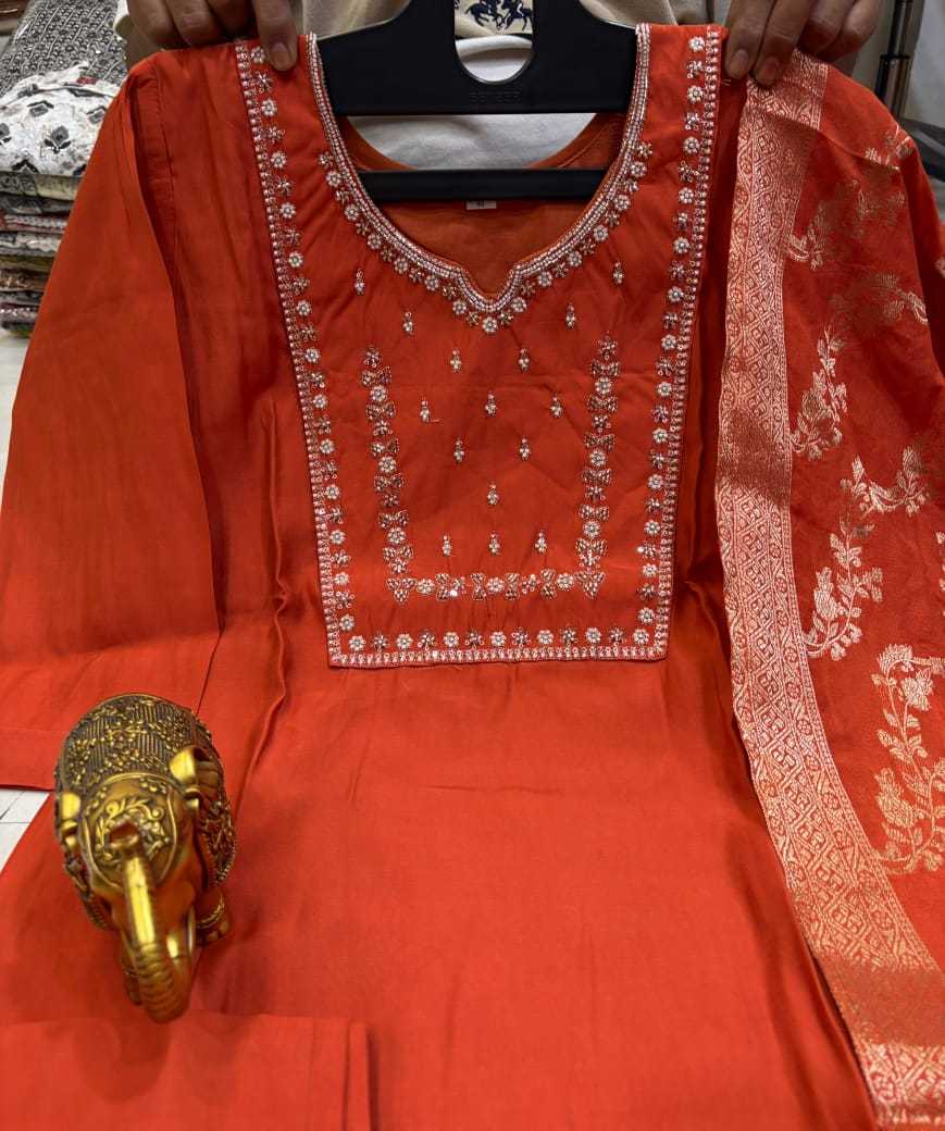 Heavy Roman Silk Designer Kurti