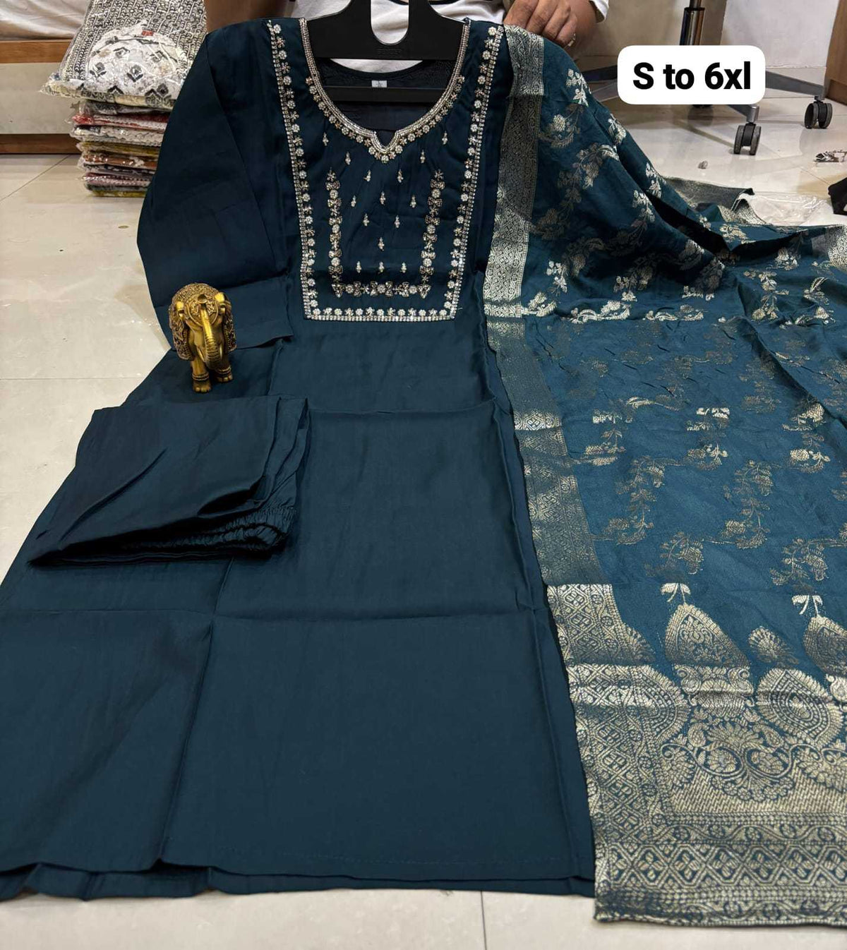 Bhanavi Heavy Roman Silk Designer Kurti