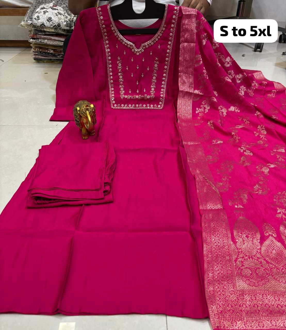 Bhanavi Heavy Roman Silk Designer Kurti