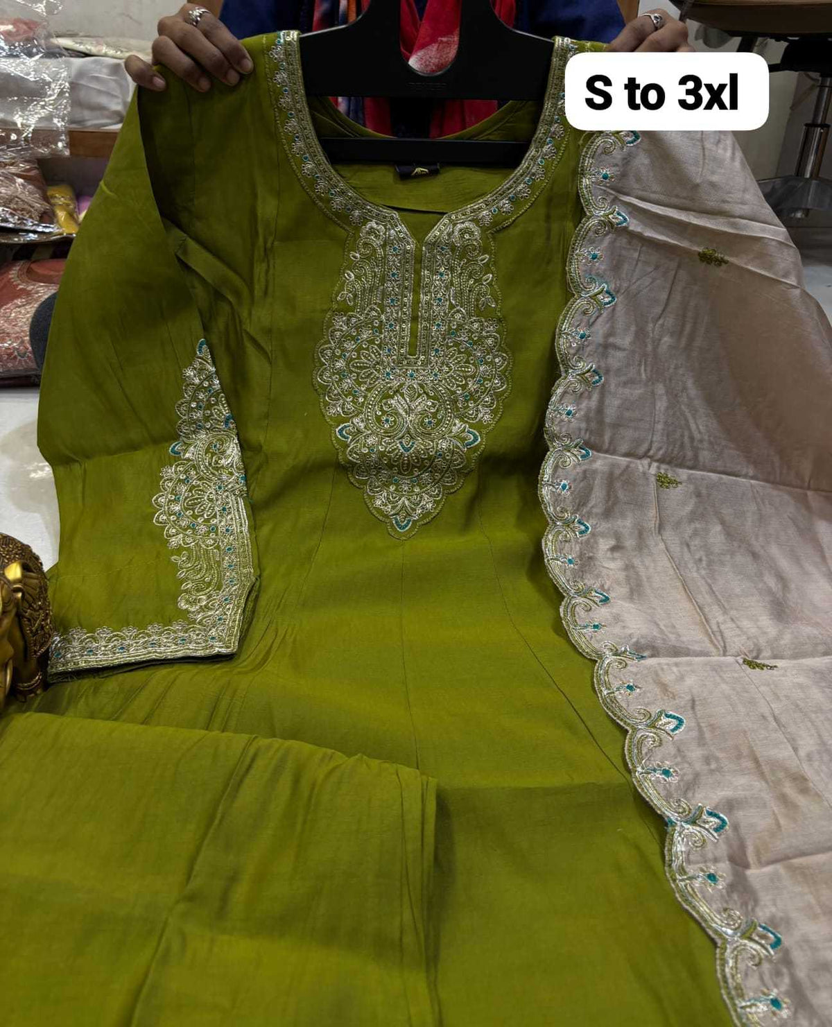 Charunika Heavy Roman Silk Anarkali Kurti