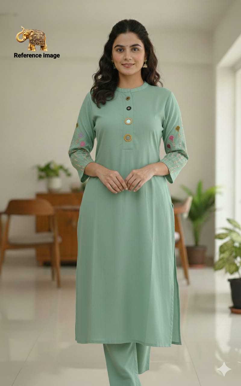 Haimika Heavy Roman Silk Mirror Work Kurti