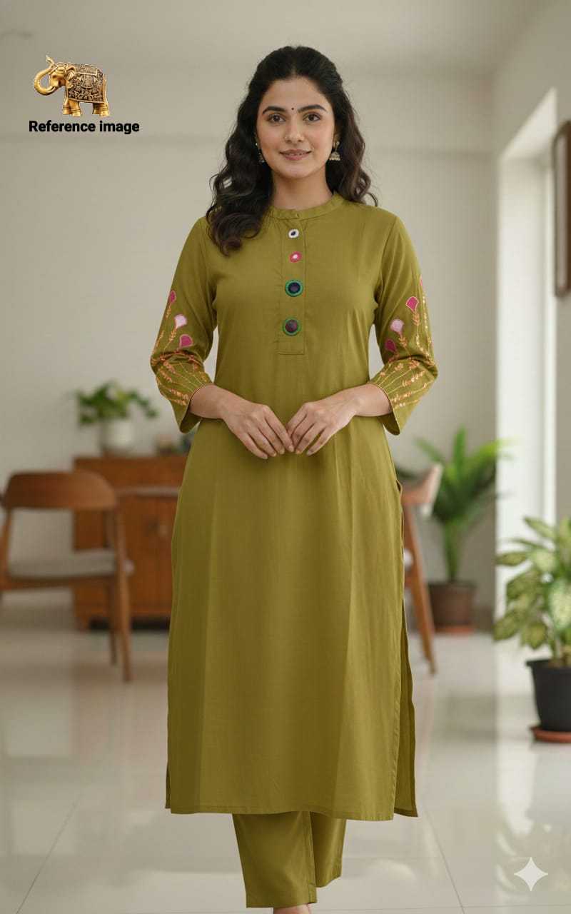 Haimika Heavy Roman Silk Mirror Work Kurti