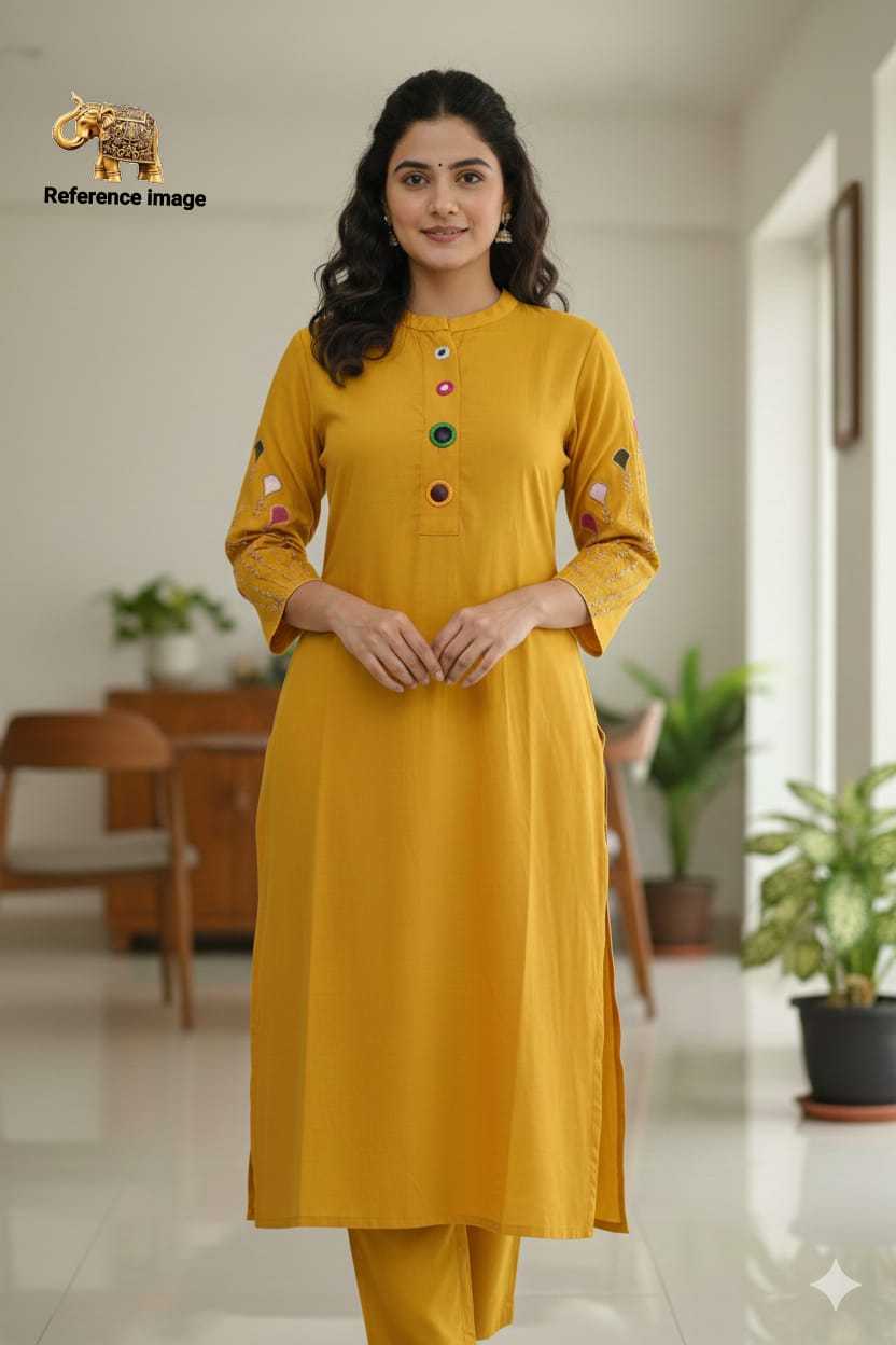 Haimika Heavy Roman Silk Mirror Work Kurti