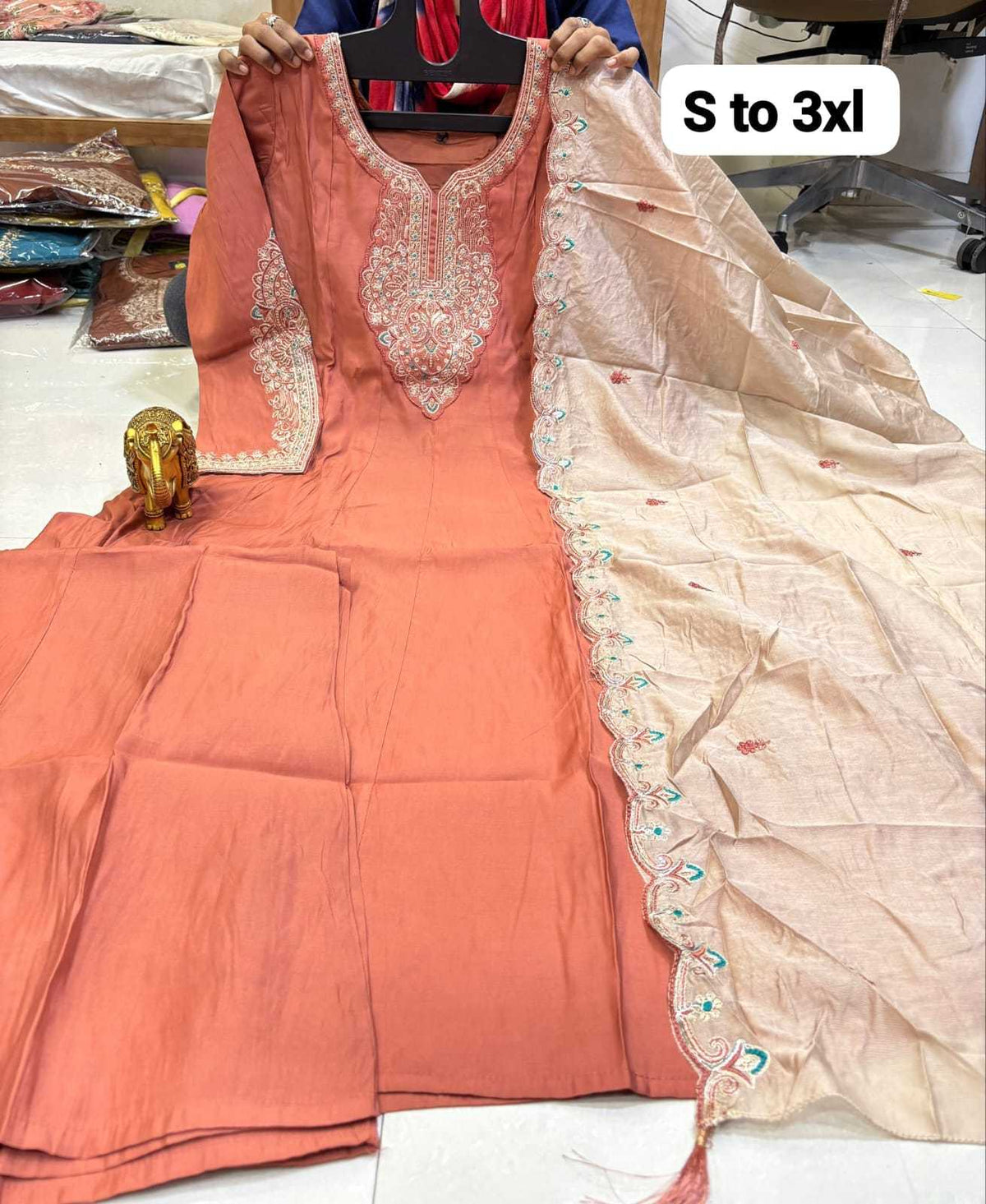 Malvika Heavy Roman Silk Sharara Salwar Suit