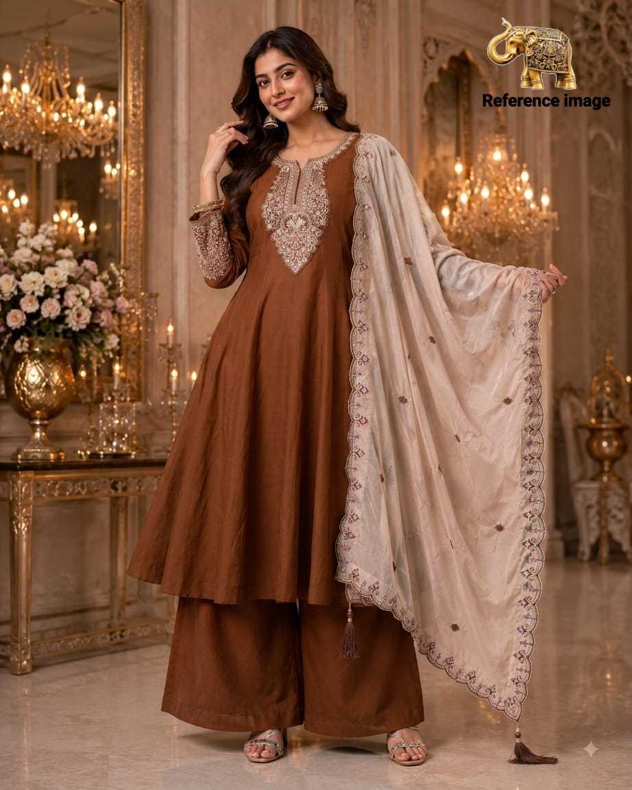 Malvika Heavy Roman Silk Sharara Salwar Suit