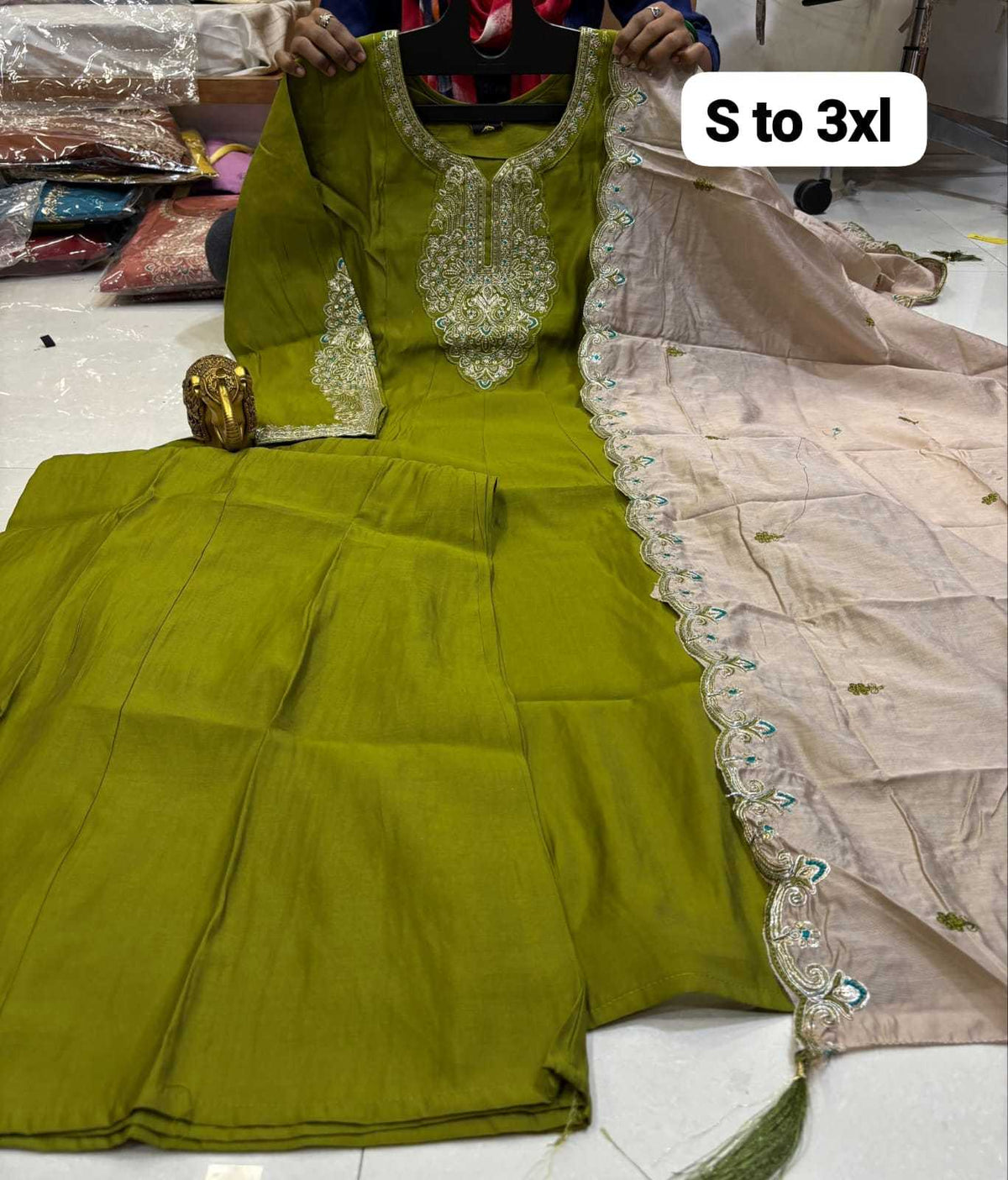 Malvika Heavy Roman Silk Sharara Salwar Suit