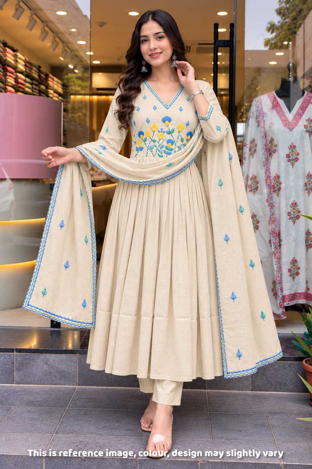 Nisha Chanderi Soft Anarkali Kurti