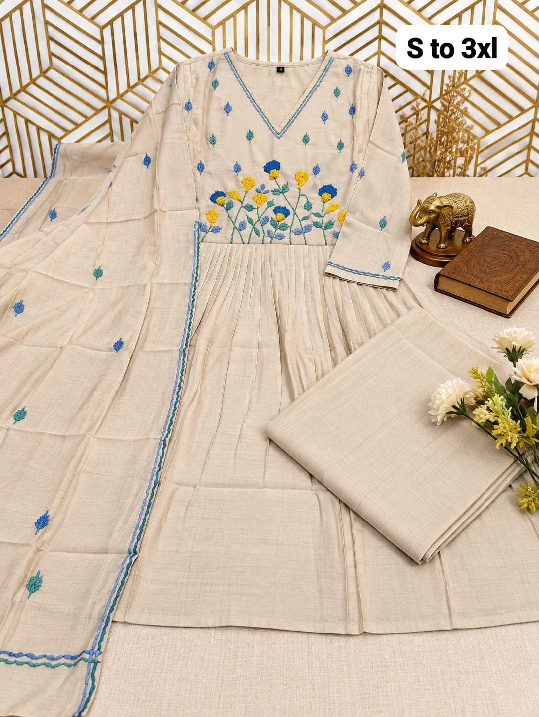 Nisha Chanderi Soft Anarkali Kurti