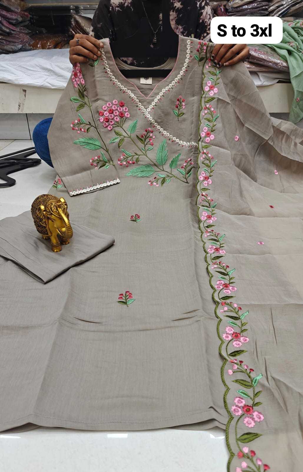 Vinaya Chanderi Soft Designer Kurti