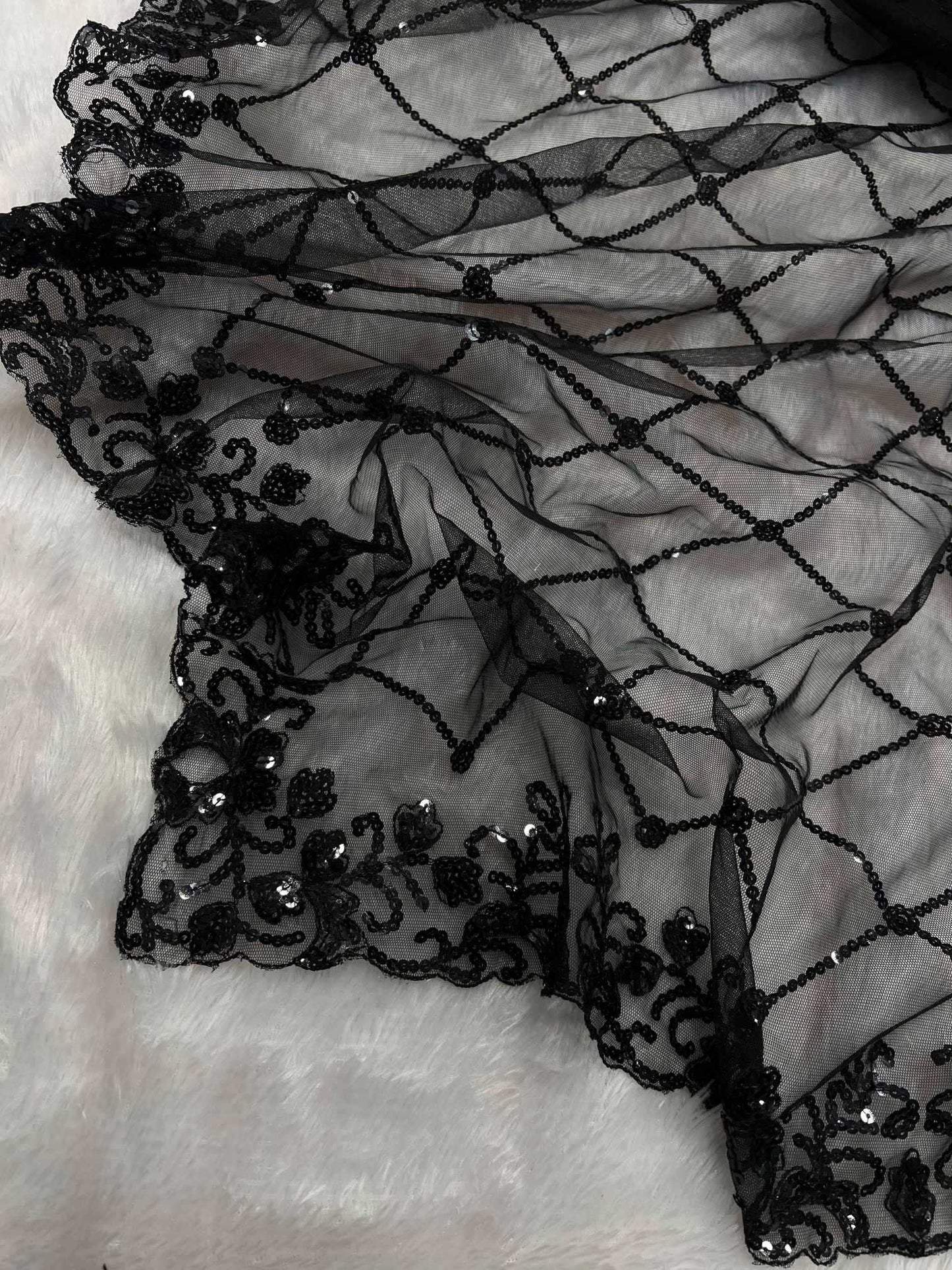 Net Sequence Saree