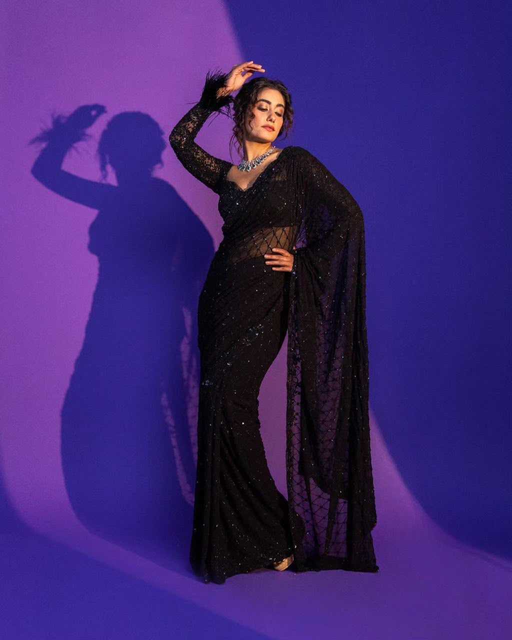 Net Sequence Saree