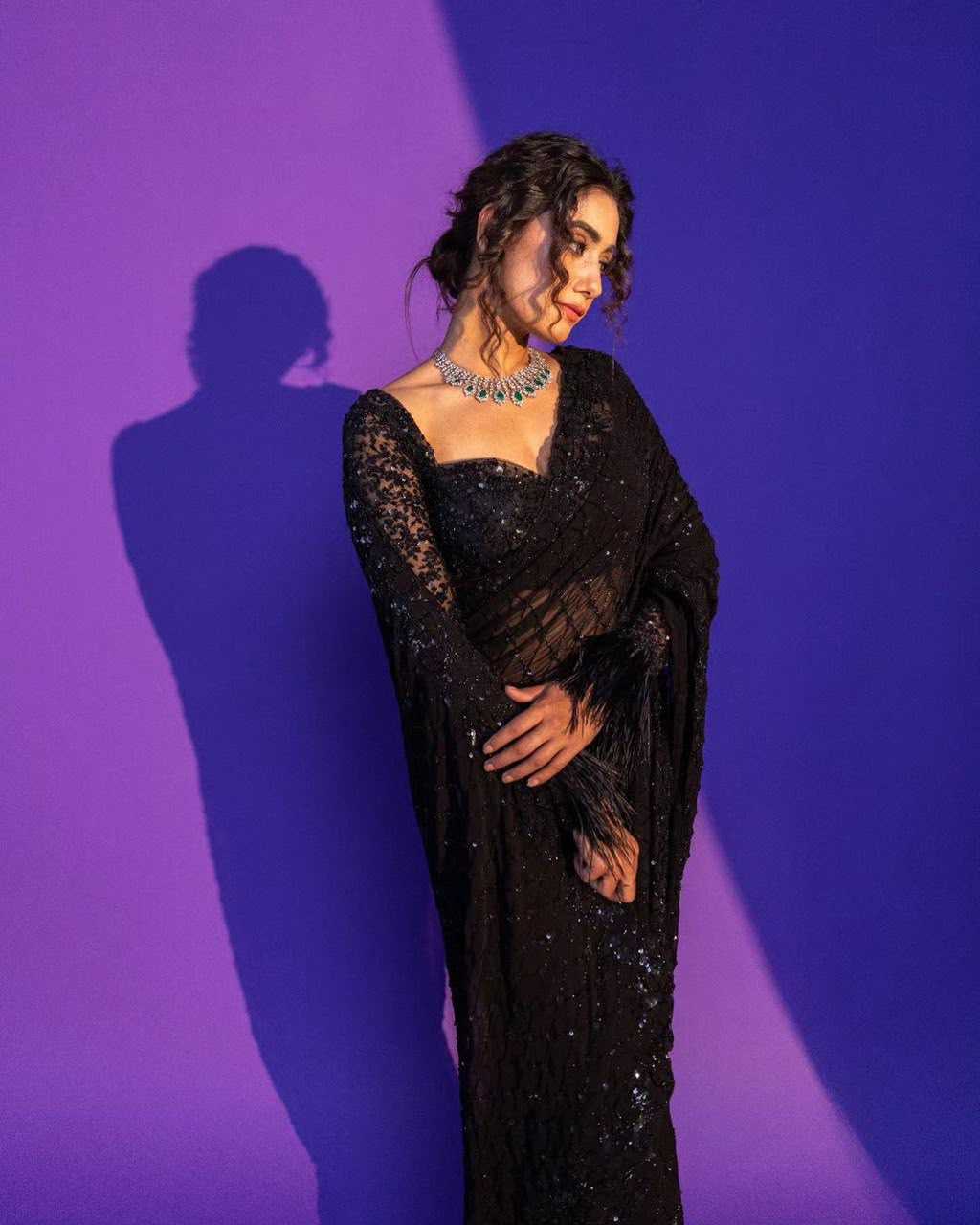 Net Sequence Saree