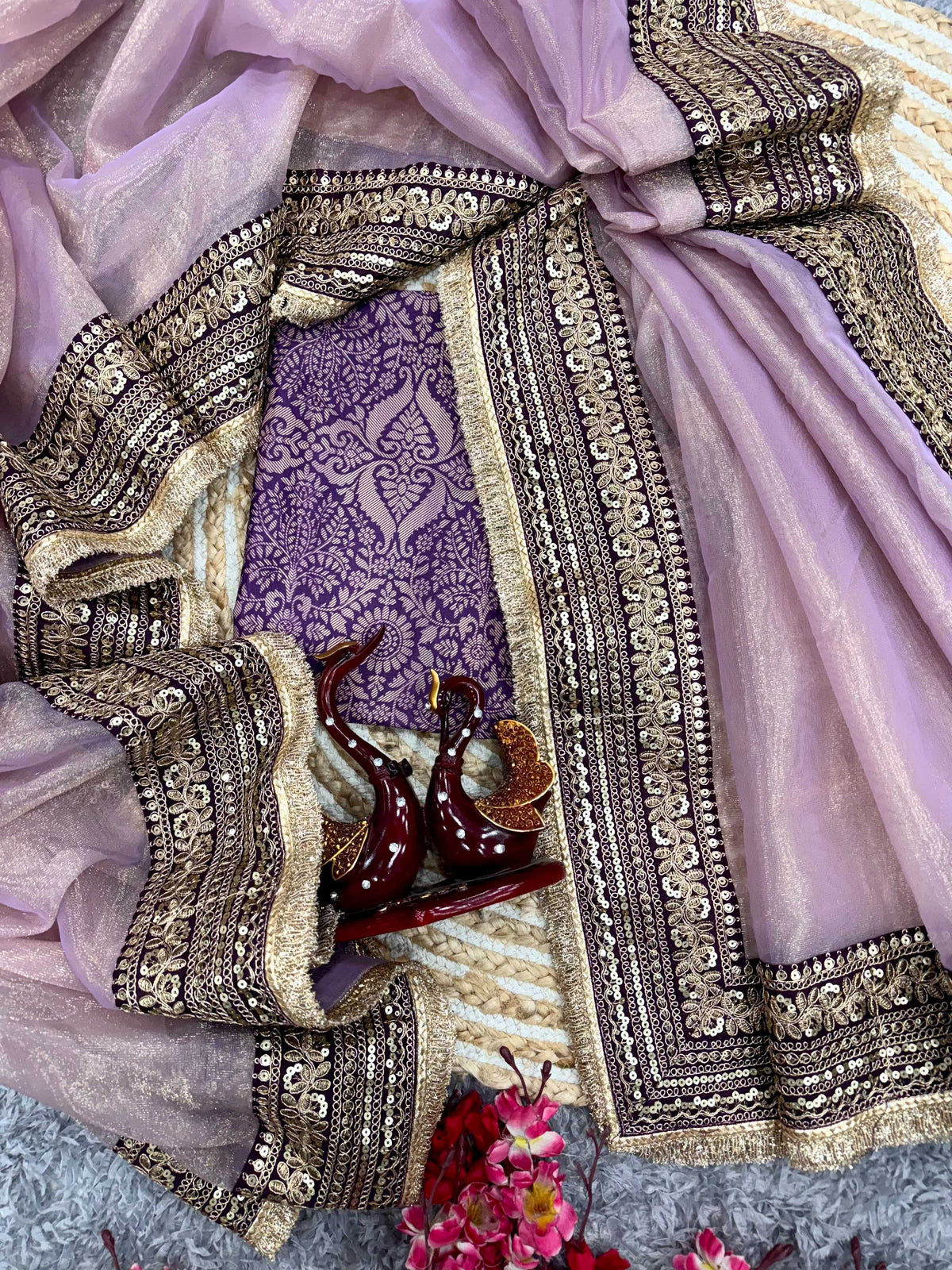 Twill Net Designer Saree