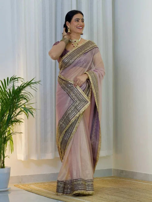 Twill Net Designer Saree
