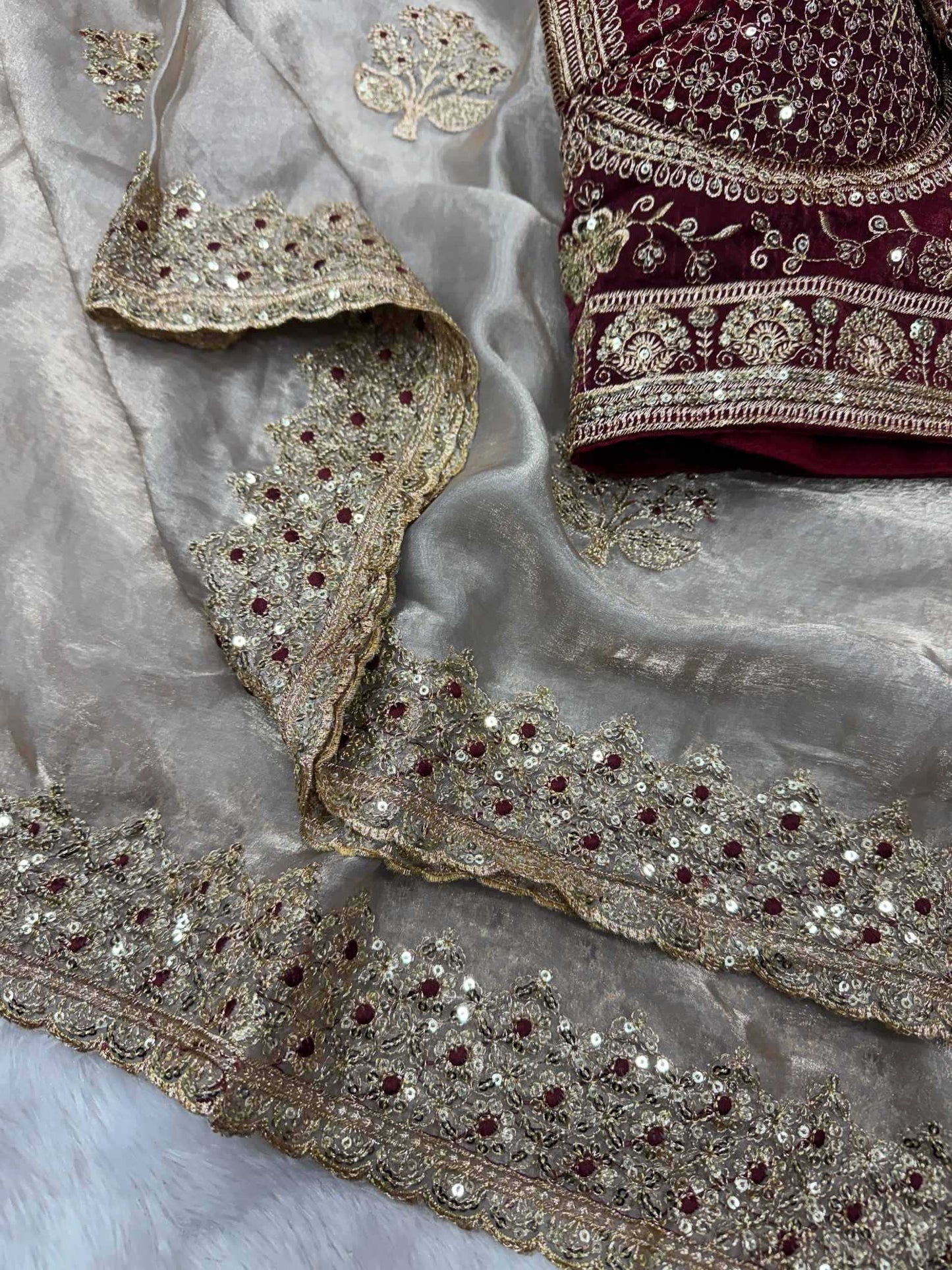 Satin Sequence Saree
