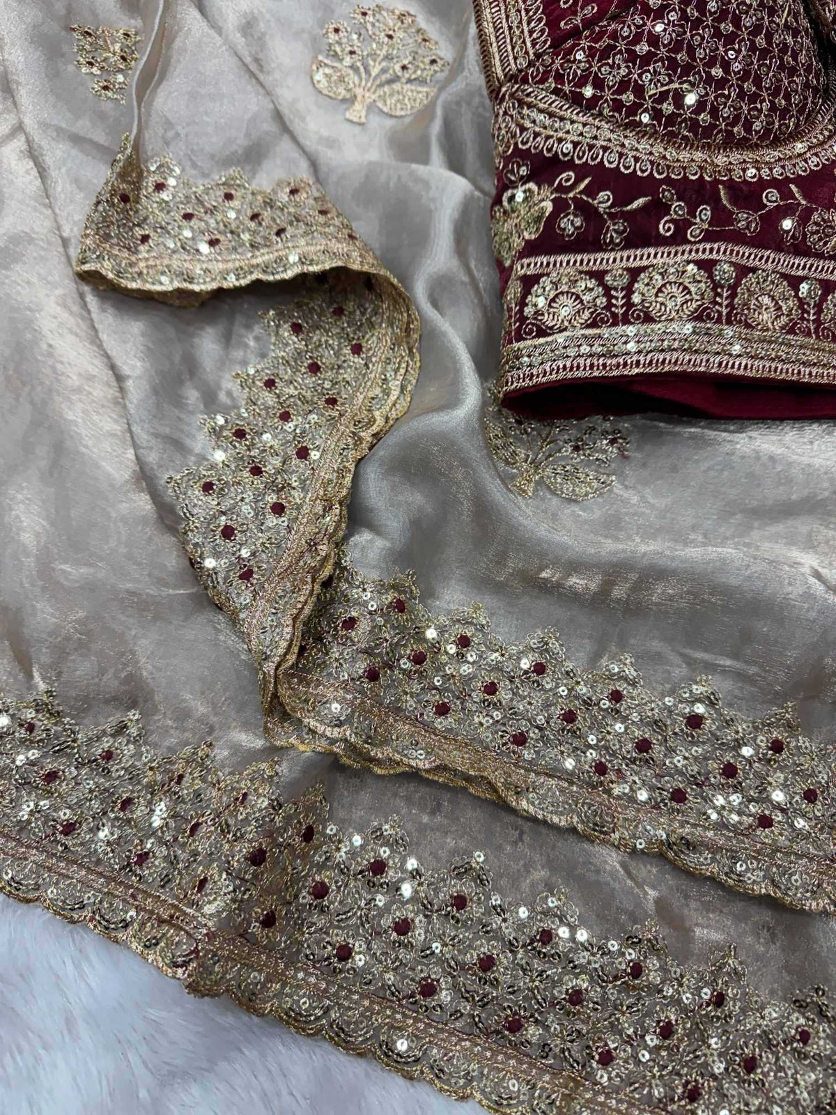 Satin Sequence Saree
