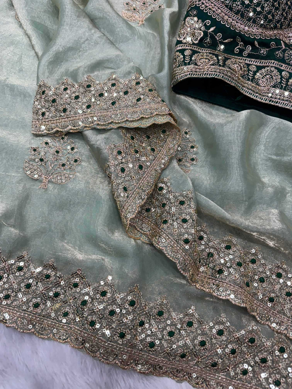 Satin Sequence Saree