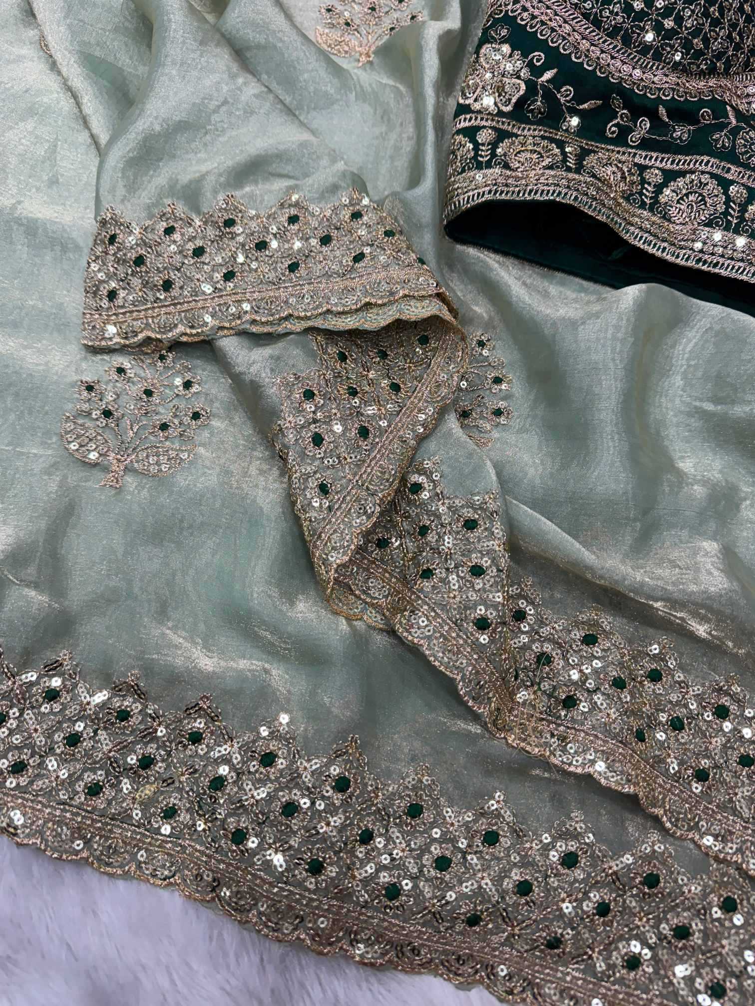 Satin Sequence Saree