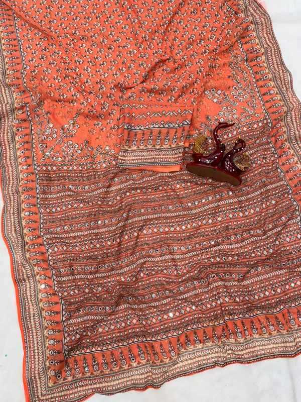 Faux Georgette Saree in Blue