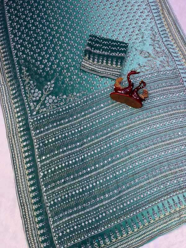 Faux Georgette Saree in Blue