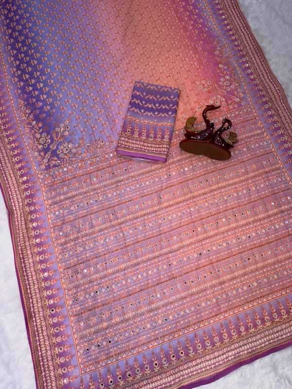 Faux Georgette Saree in Blue