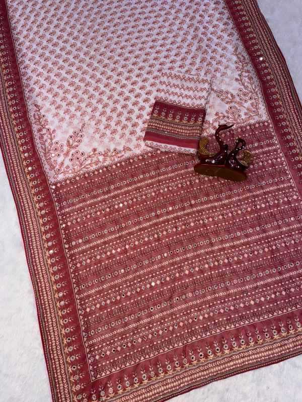 Faux Georgette Saree in Blue