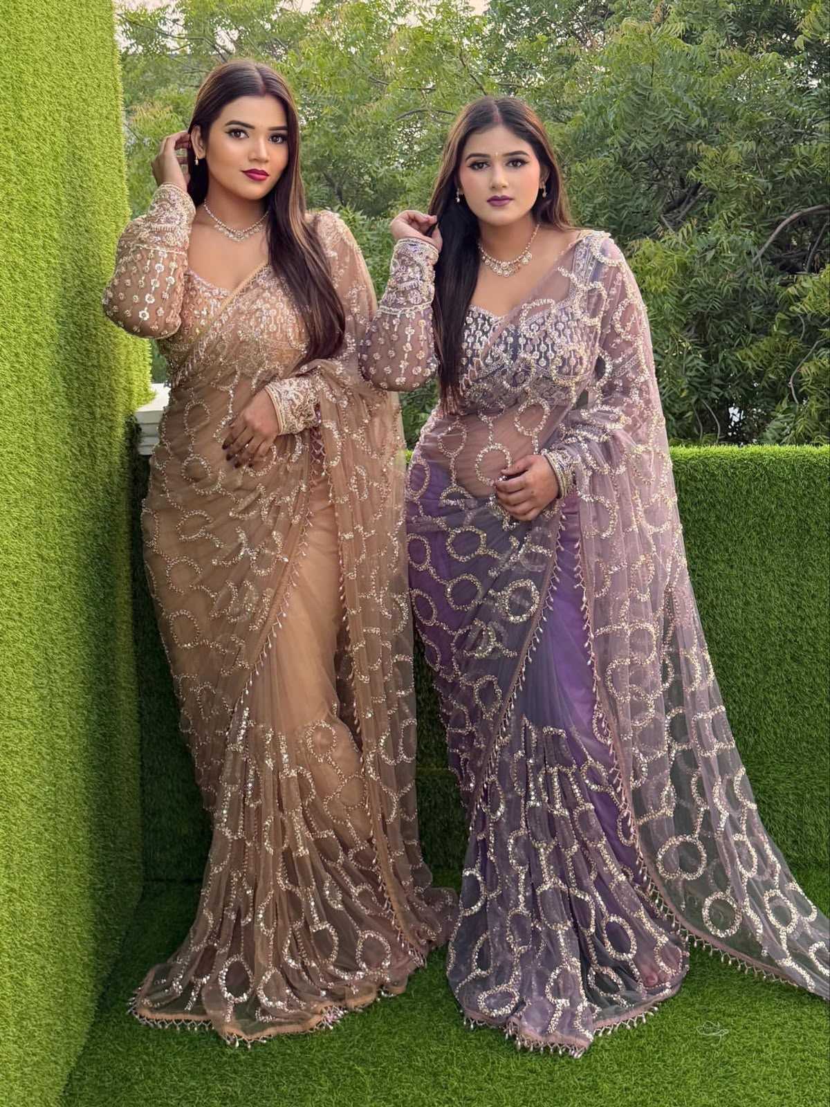 Soft Net Sequence Saree