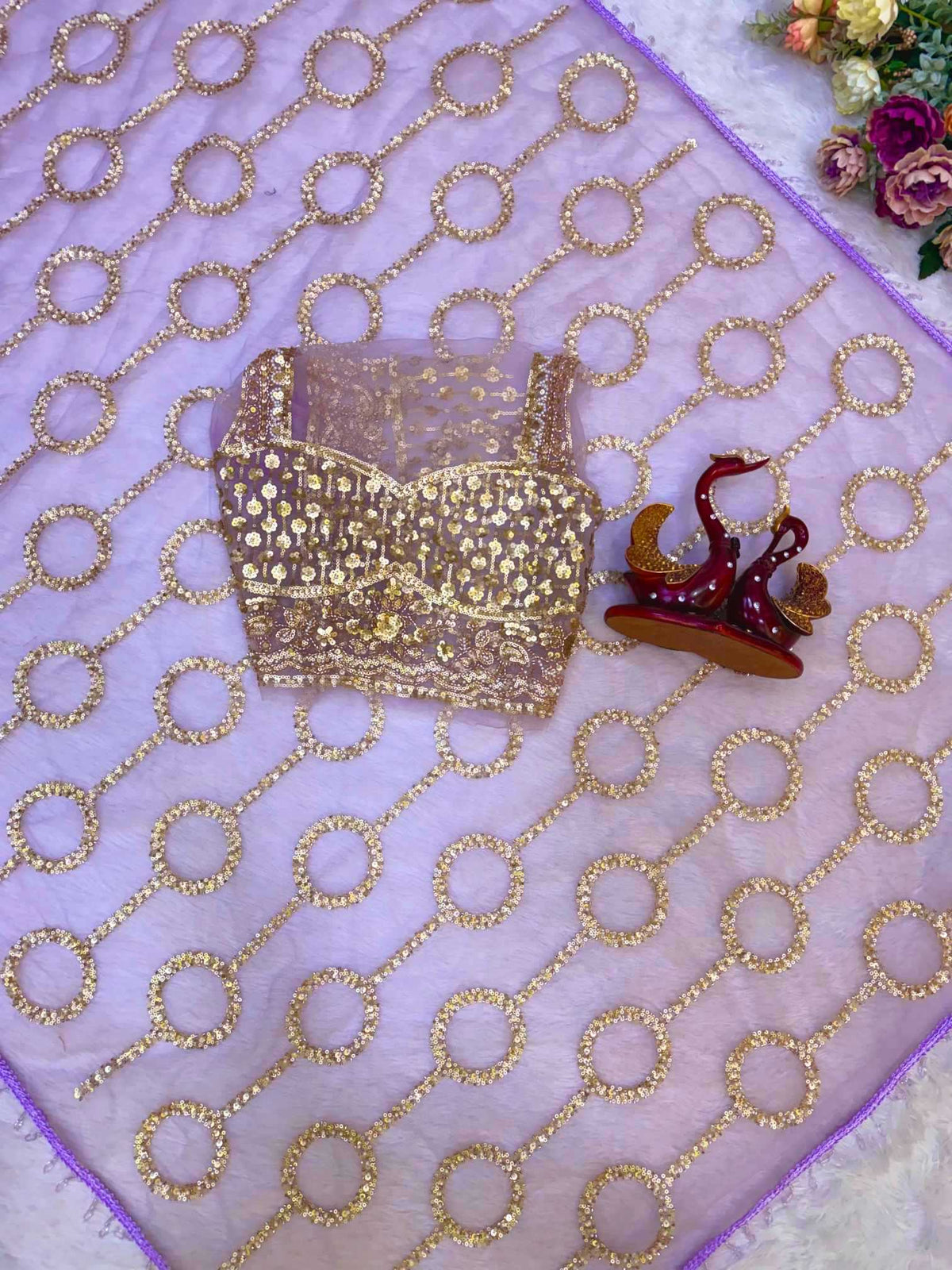 Soft Net Sequence Saree