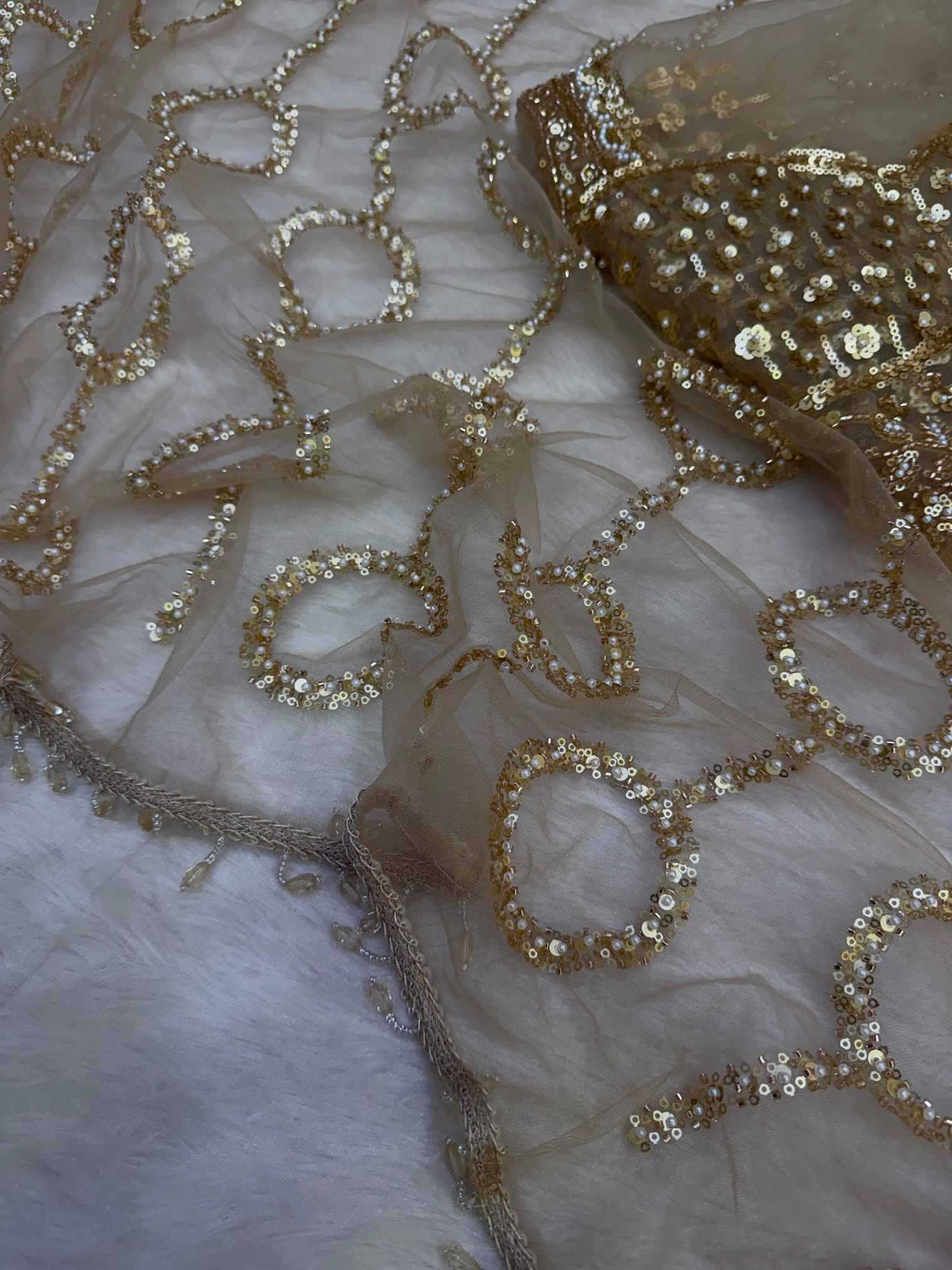 Soft Net Sequence Saree