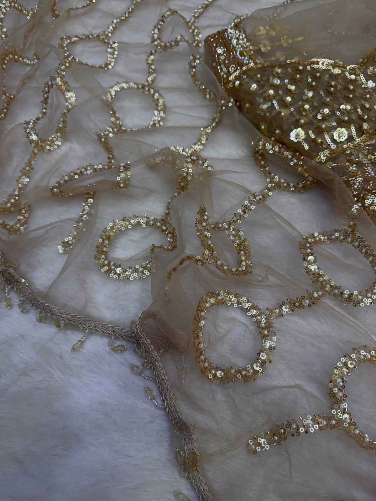 Soft Net Sequence Saree